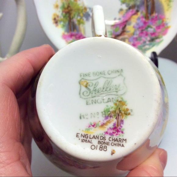 💖Vintage Rare Shelley England’s Charm teacup + saucer - Picture 7 of 11